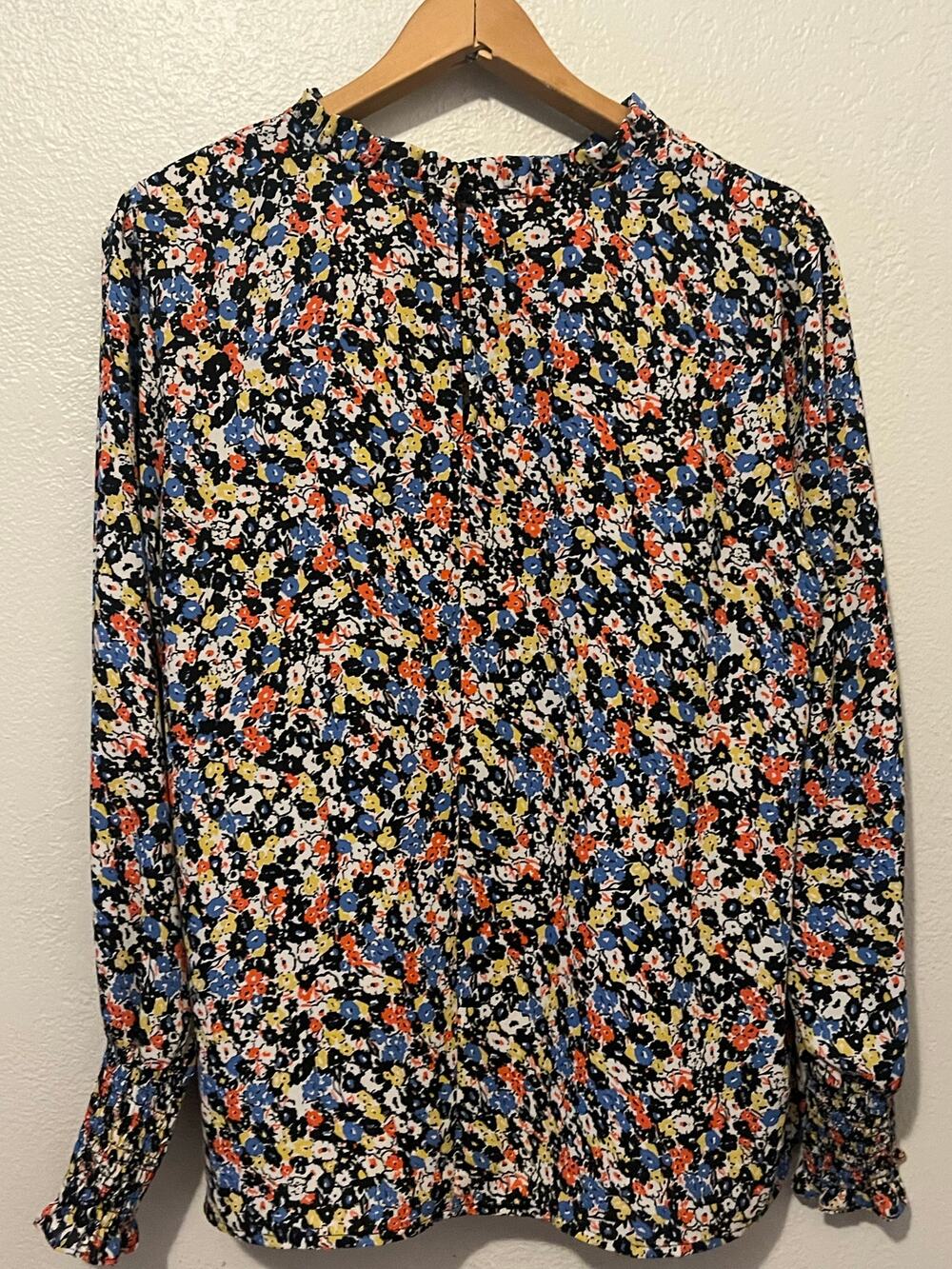 Women's Carolina Belle Floral Print Flowy Boho Blouse Top Shirt Size Large